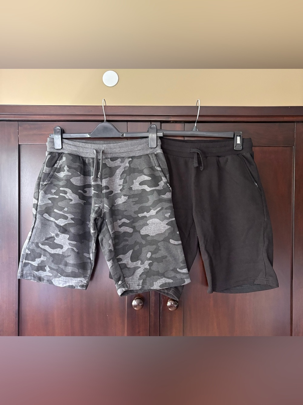 TWO PAIR. Boy’s Joe's Jeans Gray Camouflage and Blck Athletic Shorts
